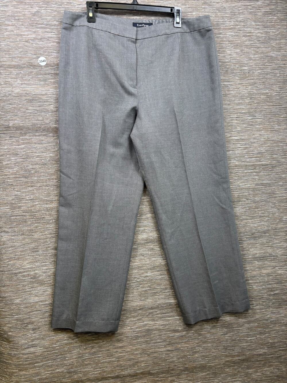 Evan Picone Essentials Dress Pants Women's Size 16 Gray Straight Leg Ankle